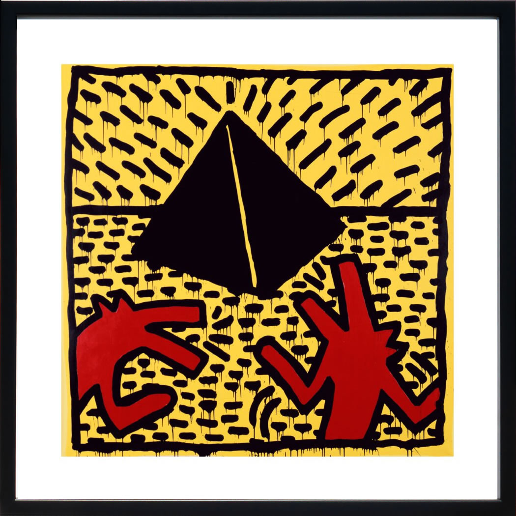 キース ヘリング ポスター 絵画 作品 グッズ アートパネル アートポスター ポップ アート 絵 複製画 版画 リトグラフ シルクスクリーン アートフレーム インテリア フレーム付き 壁掛け 北欧 おしゃれキース・ヘリング Untitled, 1982 (red dogs with pyramid)