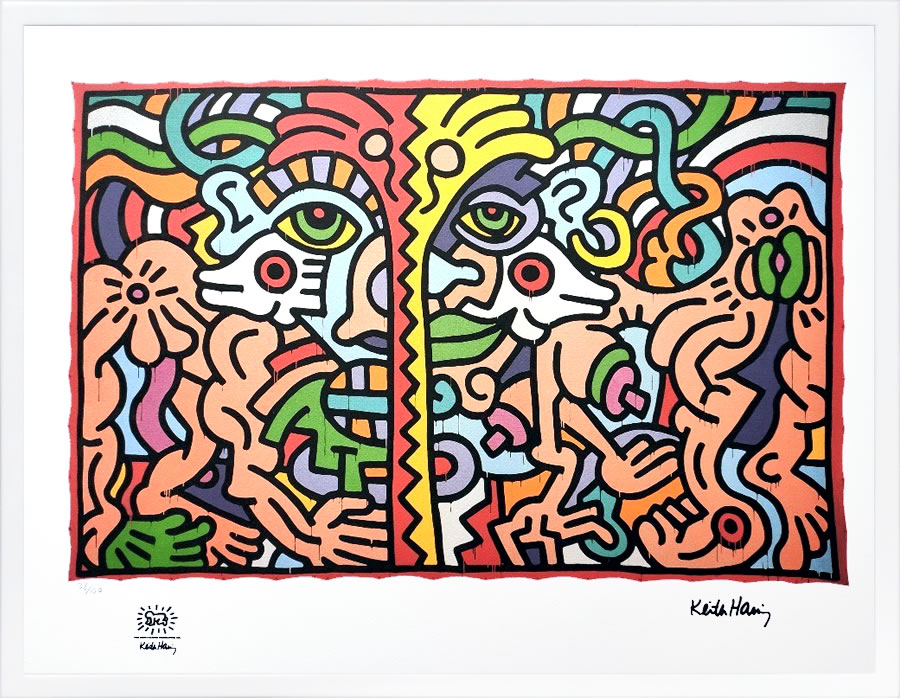 キース ヘリング ポスター 絵画 作品 グッズ アートパネル アートポスター ポップ アート 絵 複製画 版画 リトグラフ シルクスクリーン アートフレーム インテリア フレーム付き 壁掛け 北欧 おしゃれキース・ヘリング Abstraction