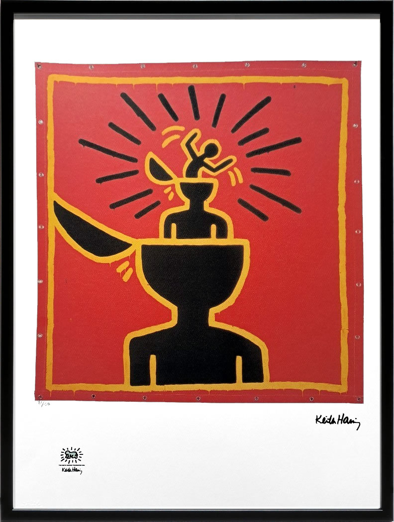 キース ヘリング ポスター 絵画 作品 グッズ アートパネル アートポスター ポップ アート 絵 複製画 版画 リトグラフ シルクスクリーン アートフレーム インテリア フレーム付き 壁掛け 北欧 おしゃれキース・ヘリング Head