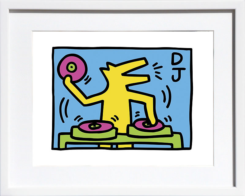 キース ヘリング ポスター 絵画 作品 グッズ アートパネル アートポスター ポップ アート 絵 複製画 版画 リトグラフ シルクスクリーン アートフレーム インテリア フレーム付き 壁掛け 北欧 おしゃれキース・ヘリング Untitled (DJ), 1983