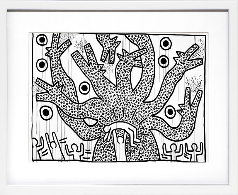 樂天商城 - キース ヘリング ポスター 絵画 作品 グッズ アートパネル アートポスター ポップ アート 絵 複製画 版画 リトグラフ シルクスクリーン アートフレーム インテリア フレーム付き 壁掛け 北欧 おしゃれキース・ヘリング Untitled, 1982