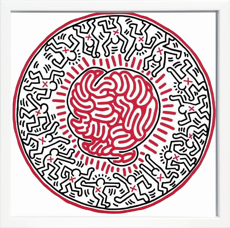 樂天商城 - キース ヘリング ポスター 絵画 作品 グッズ アートパネル アートポスター ポップ アート 絵 複製画 版画 リトグラフ シルクスクリーン アートフレーム インテリア フレーム付き 壁掛け 北欧 おしゃれキース・ヘリング Untitled, 1985