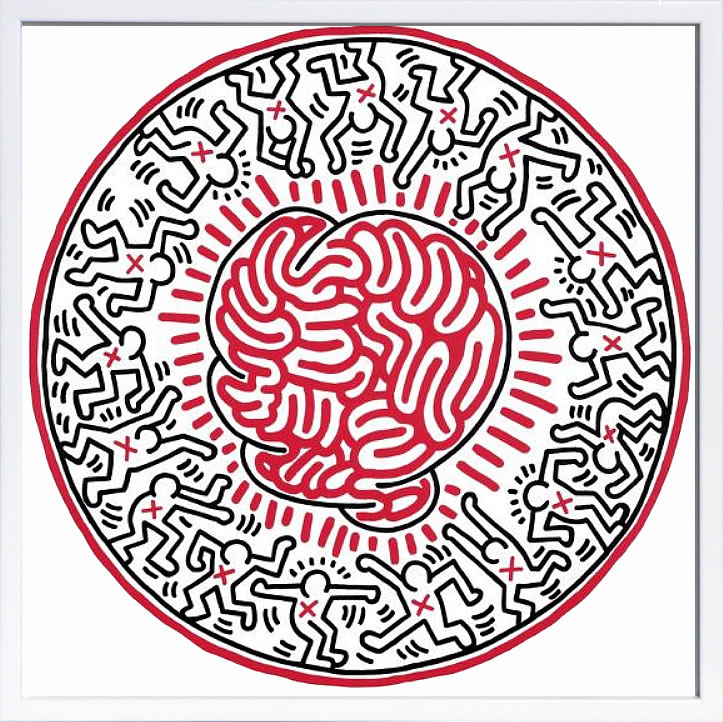 キース ヘリング ポスター 絵画 作品 グッズ アートパネル アートポスター ポップ アート 絵 複製画 版画 リトグラフ シルクスクリーン アートフレーム インテリア フレーム付き 壁掛け 北欧 おしゃれキース・ヘリング Untitled, 1985