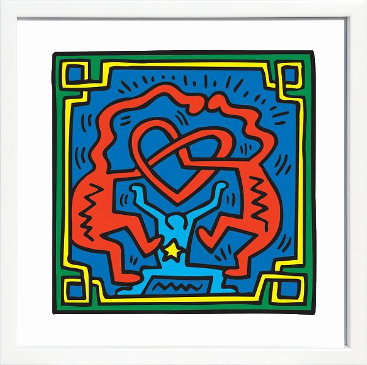 キース ヘリング ポスター 絵画 作品 グッズ アートパネル アートポスター ポップ アート 絵 複製画 版画 リトグラフ シルクスクリーン アートフレーム インテリア フレーム付き 壁掛け 北欧 おしゃれキース・ヘリング Untitled Pop Art