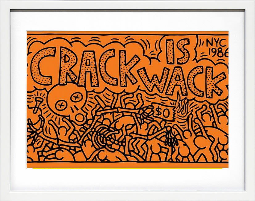 キース ヘリング ポスター 絵画 作品 グッズ アートパネル アートポスター ポップ アート 絵 複製画 版画 リトグラフ シルクスクリーン アートフレーム インテリア フレーム付き 壁掛け 北欧 おしゃれキース・ヘリング Crack is Wack