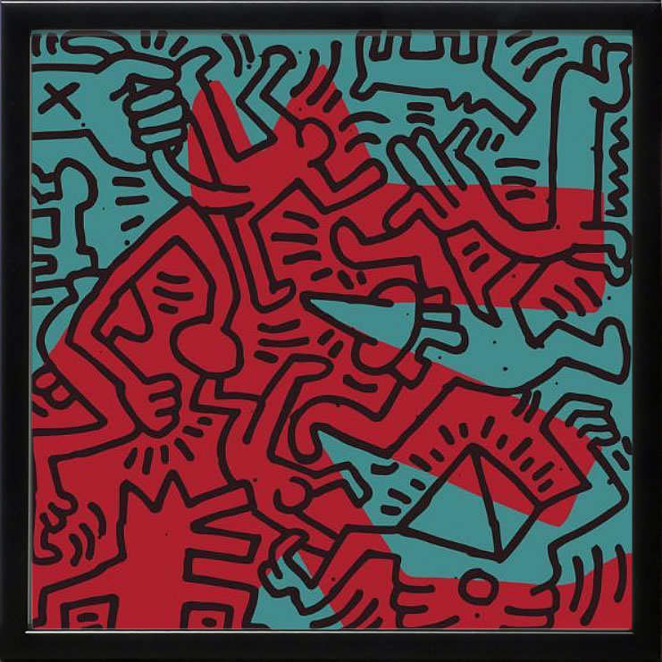 キース ヘリング ポスター 絵画 作品 グッズ アートパネル アートポスター ポップ アート 絵 複製画 版画 リトグラフ シルクスクリーン アートフレーム インテリア フレーム付き 壁掛け 北欧 おしゃれキース・ヘリング Untitled Pop Art