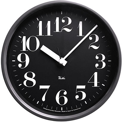 壁掛け時計 掛け時計 ウォールクロック Lemnos レムノス 渡辺 力 RIKI STEEL CLOCK ブラック(リキクロック) 電波時計ではありません おしゃれ シンプル 北欧 モダン デザイナーズ アンティーク 高級 かわいい インテリア ギフト プレゼント 贈答品 新築祝い