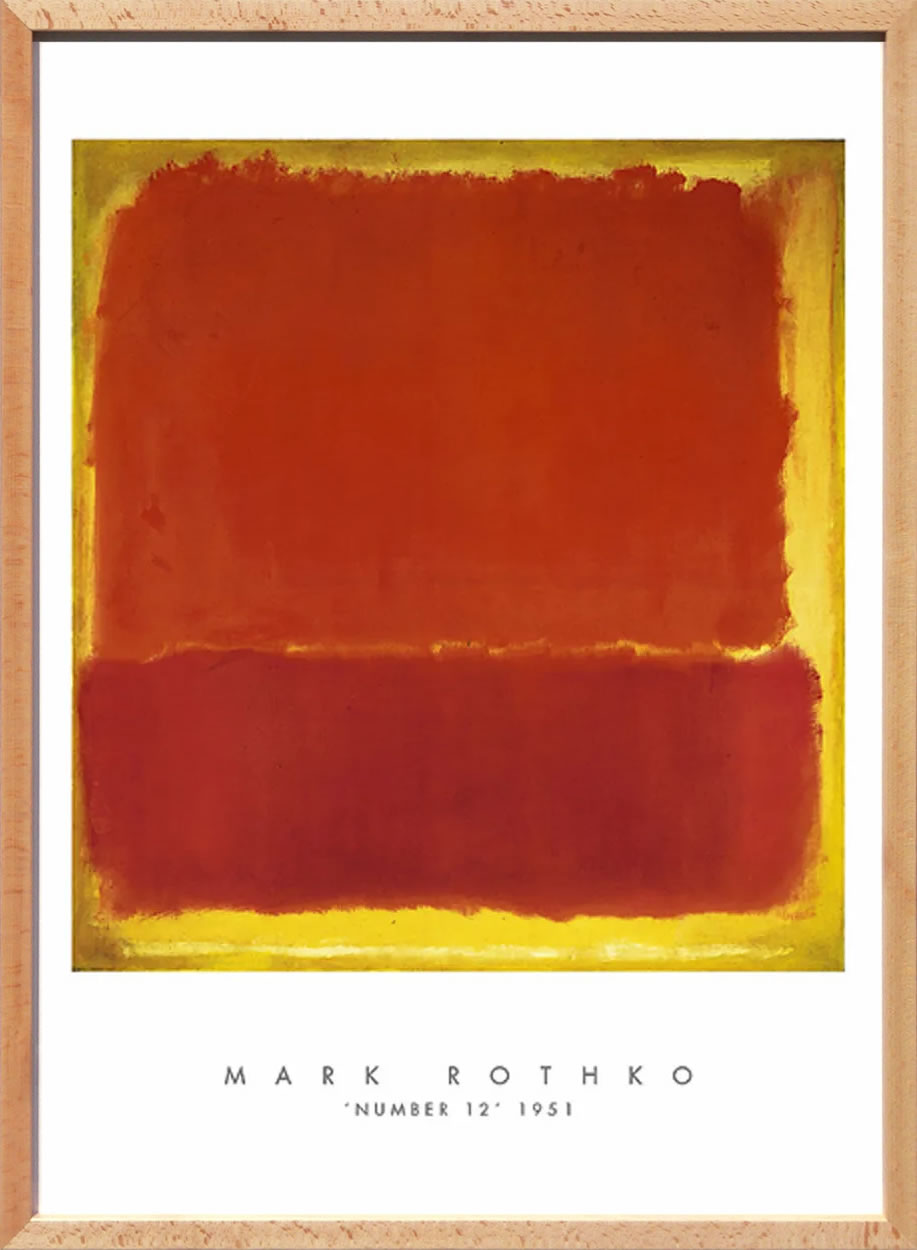 マーク ロスコ ポスター 絵画 絵 アートパネル アートポスター モダン アート 複製画 版画 リトグラフ シルクスクリーン 絵画インテリア フレーム付き 北欧 おしゃれマーク・ロスコ Number 12, 1951