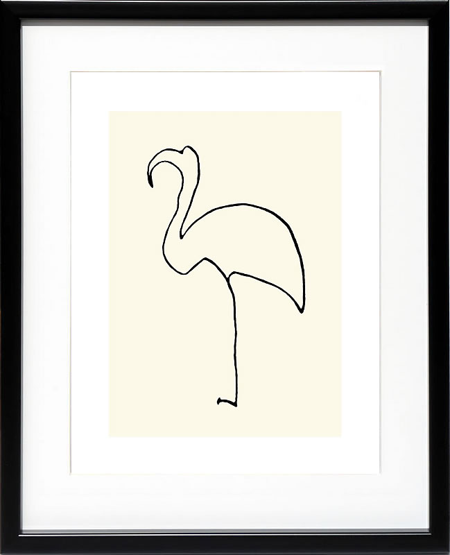 パブロ ピカソ 絵画 絵 ポスター アートパネル アートポスター モダン アート リトグラフ ゲルニカ 鳩 ドローイング 複製画 版画 作品 シルクスクリーン 絵画インテリア フレーム付き 壁掛け 北欧 おしゃれパブロ・ピカソ Le Flamand Rose(pink flamingo)