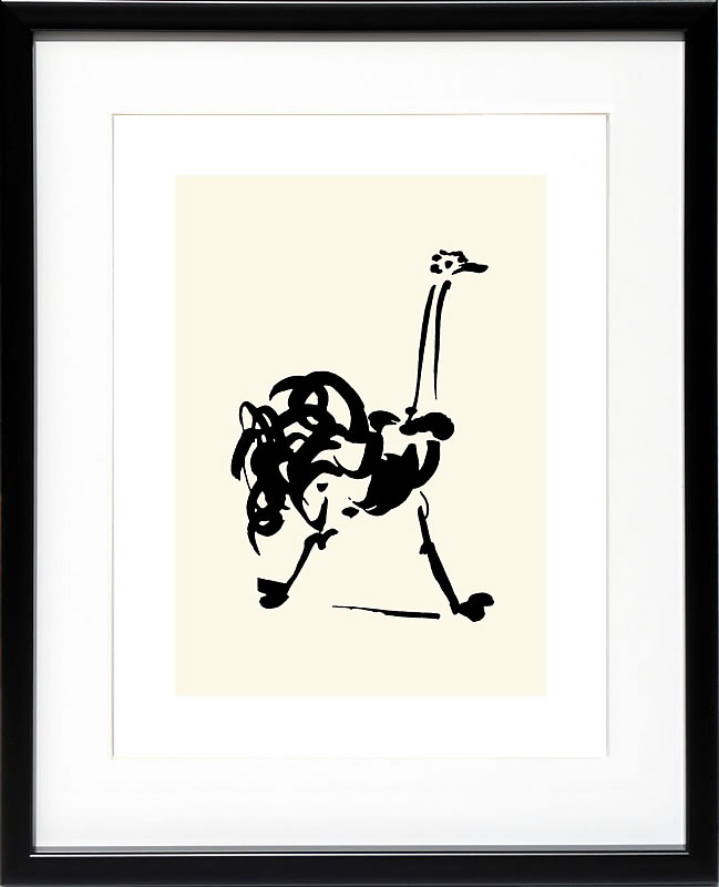 パブロ ピカソ 絵画 絵 ポスター アートパネル アートポスター モダン アート リトグラフ ゲルニカ 鳩 ドローイング 複製画 版画 作品 シルクスクリーン 絵画インテリア フレーム付き 壁掛け 北欧 おしゃれパブロ・ピカソ L' Autruche(ostrich)