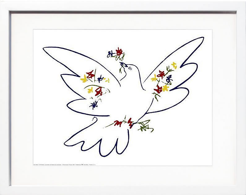 パブロ ピカソ 絵画 絵 ポスター アートパネル アートポスター モダン アート リトグラフ ゲルニカ 鳩 ドローイング 複製画 版画 作品 シルクスクリーン 絵画インテリア フレーム付き 壁掛け 北欧 おしゃれパブロ・ピカソ Dove of Peace