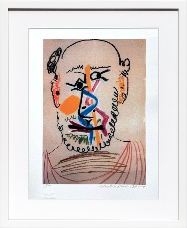 パブロ ピカソ 絵画 絵 ポスター アートパネル アートポスター モダン アート リトグラフ ゲルニカ 鳩 ドローイング 複製画 版画 作品 シルクスクリーン 絵画インテリア フレーム付き 壁掛け 北欧 おしゃれパブロ・ピカソ Half Baldman