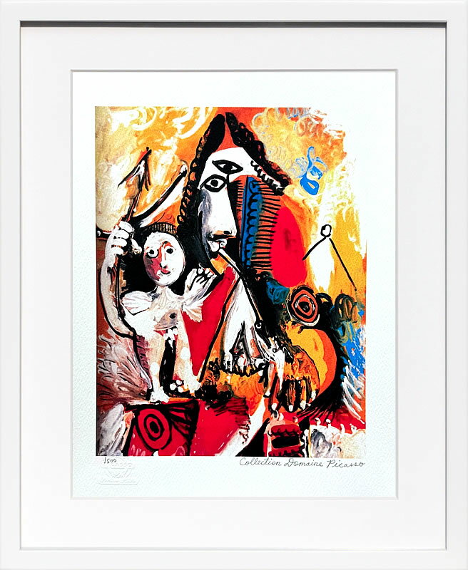 パブロ ピカソ 絵画 絵 ポスター アートパネル アートポスター モダン アート リトグラフ ゲルニカ 鳩 ドローイング 複製画 版画 作品 シルクスクリーン 絵画インテリア フレーム付き 壁掛け 北欧 おしゃれパブロ・ピカソ Child on Man'S Lap