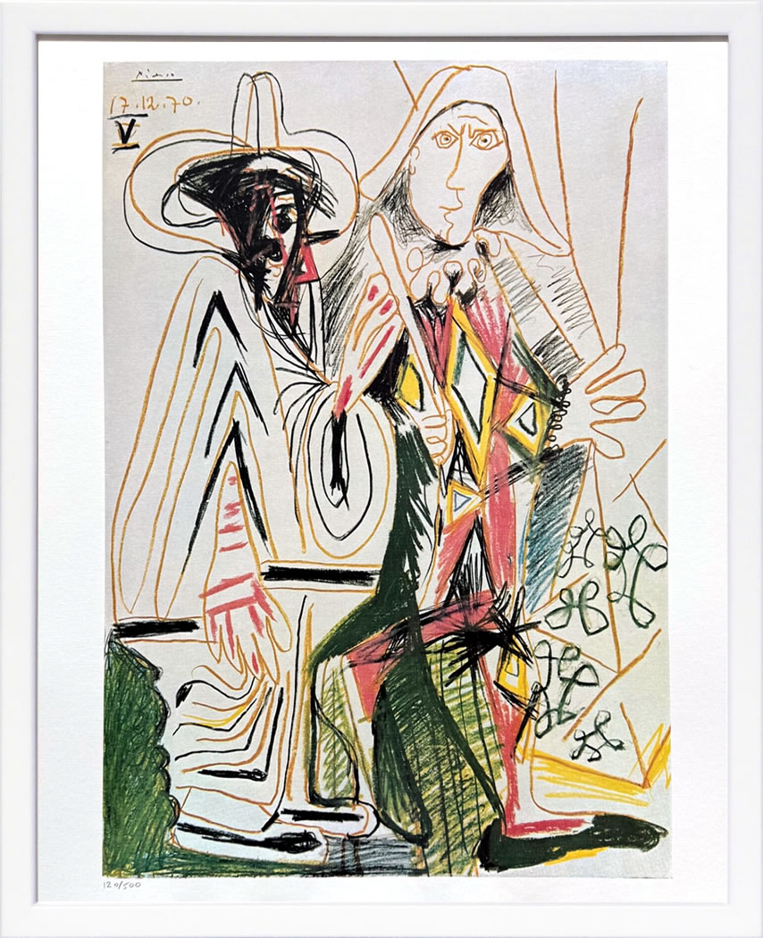 パブロ ピカソ 絵画 絵 ポスター アートパネル アートポスター モダン アート リトグラフ ゲルニカ 鳩 ドローイング 複製画 版画 作品 シルクスクリーン 絵画インテリア フレーム付き 壁掛け 北欧 おしゃれパブロ・ピカソ The Clown and the Harlequin