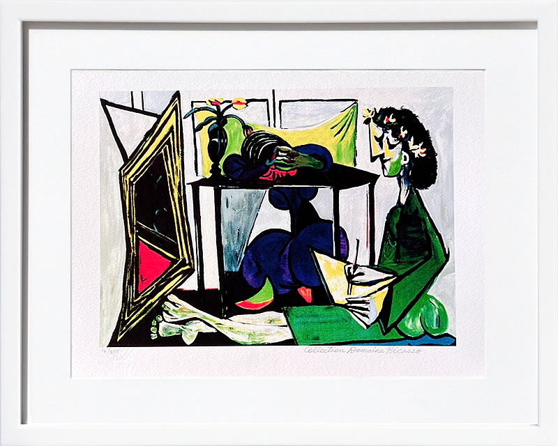 パブロ ピカソ 絵画 絵 ポスター アートパネル アートポスター モダン アート リトグラフ ゲルニカ 鳩 ドローイング 複製画 版画 作品 シルクスクリーン 絵画インテリア フレーム付き 壁掛け 北欧 おしゃれパブロ・ピカソ Interior with Girl Drawing