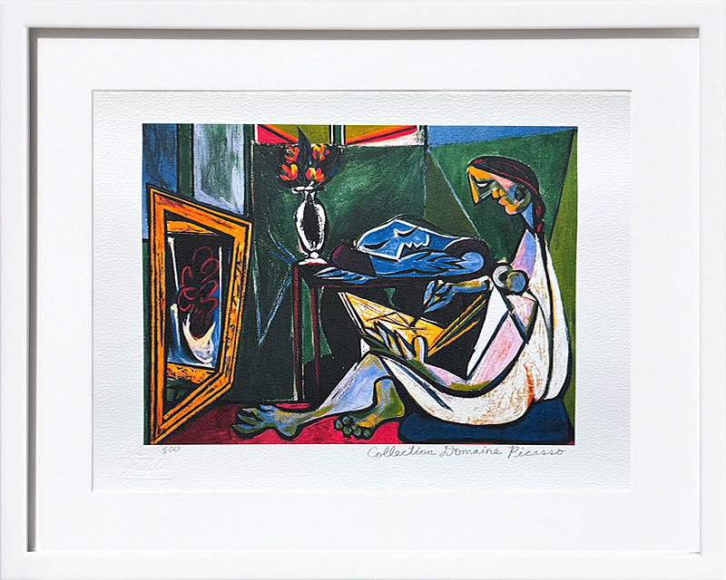 パブロ ピカソ 絵画 絵 ポスター アートパネル アートポスター モダン アート リトグラフ ゲルニカ 鳩 ドローイング 複製画 版画 作品 シルクスクリーン 絵画インテリア フレーム付き 壁掛け 北欧 おしゃれパブロ・ピカソ Woman Drawing before a Mirror