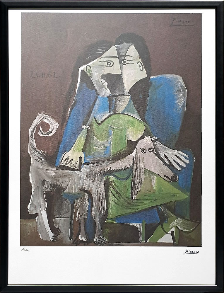 パブロ ピカソ 絵画 絵 ポスター アートパネル アートポスター モダン アート リトグラフ ゲルニカ 鳩 ドローイング 複製画 版画 作品 シルクスクリーン 絵画インテリア フレーム付き 壁掛け 北欧 おしゃれパブロ・ピカソ Woman and Dog