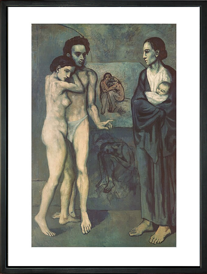 パブロ ピカソ 絵画 絵 ポスター アートパネル アートポスター モダン アート リトグラフ ゲルニカ 鳩 ドローイング 複製画 版画 作品 シルクスクリーン 絵画インテリア フレーム付き 壁掛け 北欧 おしゃれパブロ・ピカソ La Vie, 1903