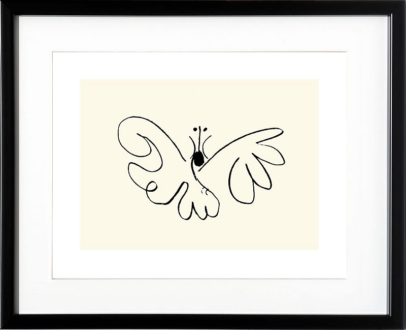 パブロ ピカソ 絵画 絵 ポスター アートパネル アートポスター モダン アート リトグラフ ゲルニカ 鳩 ドローイング 複製画 版画 作品 シルクスクリーン 絵画インテリア フレーム付き 壁掛け 北欧 おしゃれパブロ・ピカソ Le Papillon(butterfly)