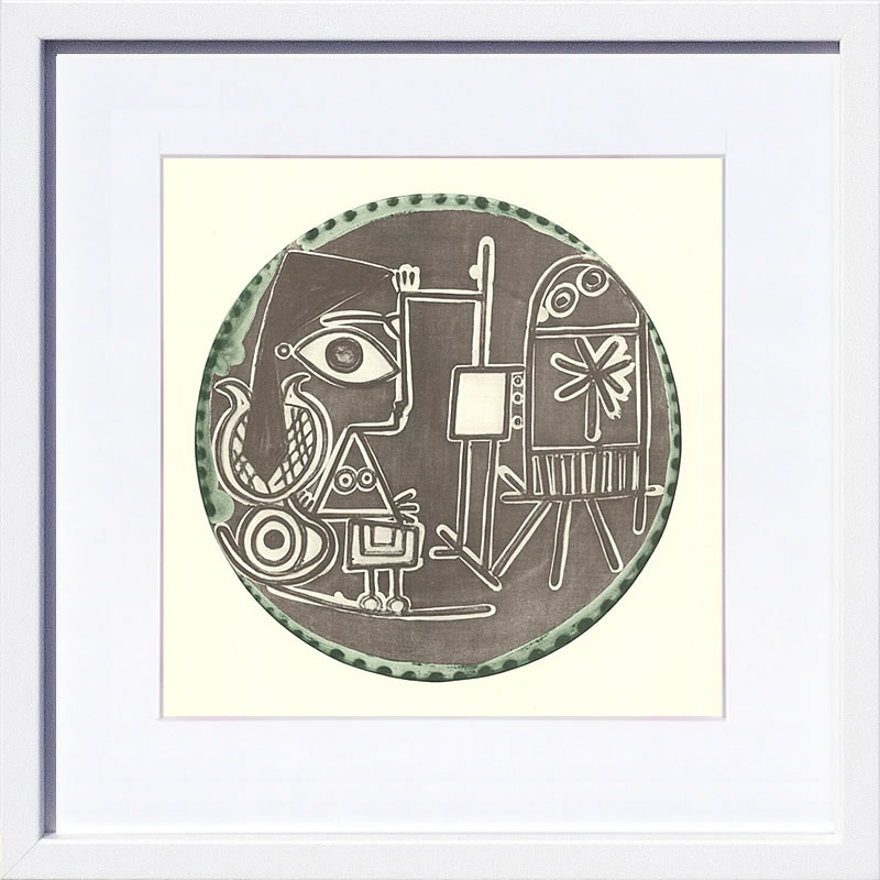 パブロ ピカソ 絵画 絵 ポスター アートパネル アートポスター モダン アート リトグラフ ゲルニカ 鳩 ドローイング 複製画 版画 作品 シルクスクリーン 絵画インテリア フレーム付き 壁掛け 北欧 おしゃれパブロ・ピカソ Jacqueline au Chevalet (1974)