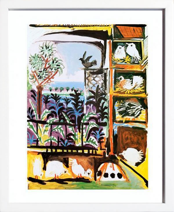 【ライセンスプリント】パブロ ピカソ ポスター リトグラフ 絵 絵画 複製画 版画 アートパネル アートポスター 絵画インテリア 平和の鳩 花束を持つ手 犬 猫 ふくろう ゲルニカ シルクスクリーン フレーム付き モダン 北欧 おしゃれパブロ・ピカソ The Pigeons