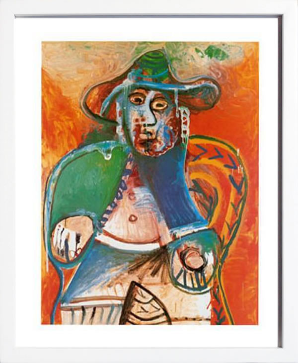 パブロ ピカソ 絵画 絵 ポスター アートパネル アートポスター モダン アート リトグラフ ゲルニカ 鳩 ドローイング 複製画 版画 作品 シルクスクリーン 絵画インテリア フレーム付き 壁掛け 北欧 おしゃれパブロ・ピカソ Vieil Homme Assis Mougins, c.1970