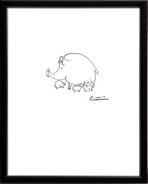パブロ ピカソ 絵画 絵 ポスター アートパネル アートポスター モダン アート リトグラフ ゲルニカ 鳩 ドローイング 複製画 版画 作品 シルクスクリーン 絵画インテリア フレーム付き 壁掛け 北欧 おしゃれパブロ・ピカソ The Pig