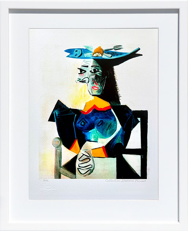 【ライセンスプリント】パブロ ピカソ ポスター リトグラフ 絵 絵画 複製画 版画 アートパネル アートポスター 絵画インテリア 平和の鳩 花束を持つ手 犬 猫 ふくろう ゲルニカ シルクスクリーン フレーム付き モダン 北欧 おしゃれパブロ・ピカソ Lady with Fork