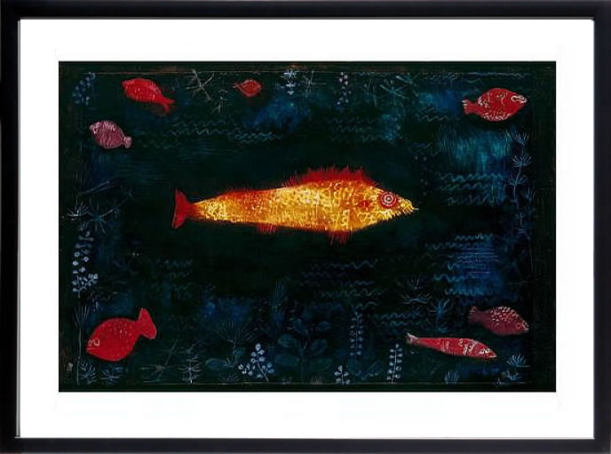 パウル クレー ポスター 絵画 絵 アートパネル アートポスター モダン アート 天使 複製画 版画 リトグラフ シルクスクリーン 絵画インテリア フレーム付き 北欧 おしゃれパウル・クレー The Golden Fish
