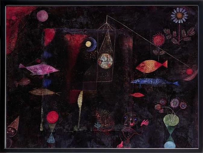 パウル クレー ポスター 絵画 絵 アートパネル アートポスター モダン アート 天使 複製画 版画 リトグラフ シルクスクリーン 絵画インテリア フレーム付き 北欧 おしゃれパウル・クレー Fish Magic (1925)