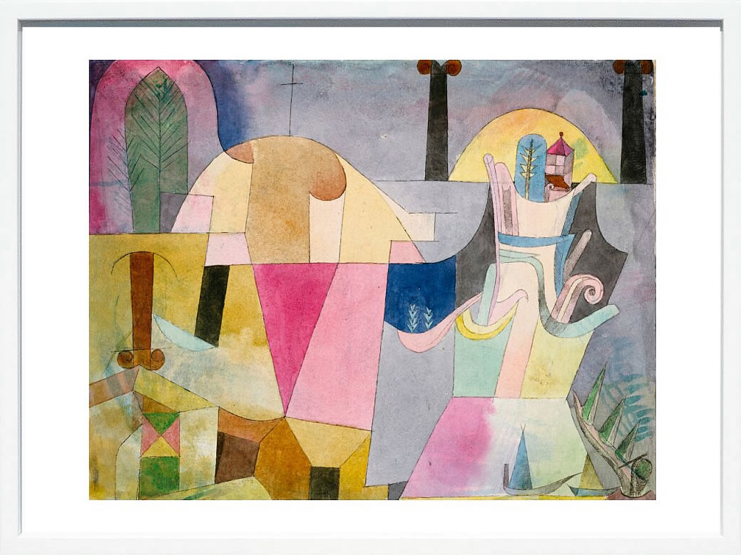 パウル クレー ポスター 絵画 絵 アートパネル アートポスター モダン アート 天使 複製画 版画 リトグラフ シルクスクリーン 絵画インテリア フレーム付き 北欧 おしゃれパウル・クレー Black Columns in a Landscape, 1919