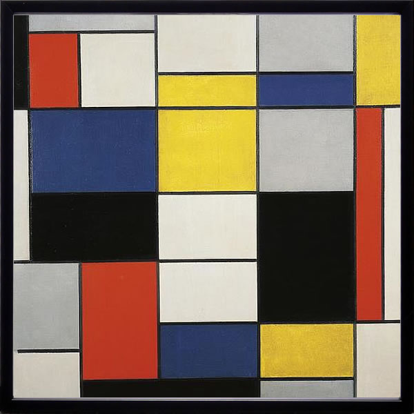 【ライセンスプリント】ピート モンドリアン 絵画 ポスター モダン アート 絵 版画 複製画 作品 リトグラフ シルクスクリーン アートパネル アートポスター インテリア フレーム付き 抽象画 壁掛け 北欧 おしゃれピエト モンドリアン Large Composition with Black