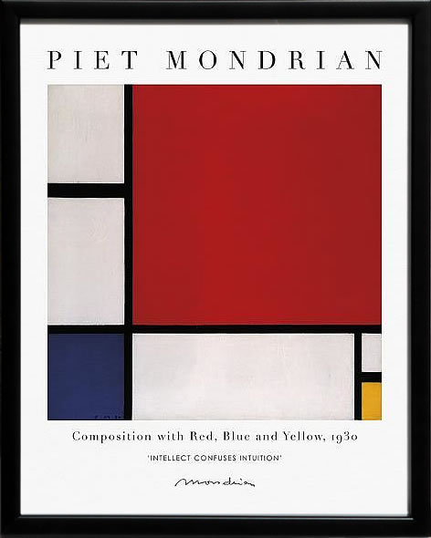 【ライセンスプリント】ピート モンドリアン 絵画 ポスター モダン アート 絵 版画 複製画 作品 リトグラフ シルクスクリーン アートパネル アートポスター インテリア フレーム付き 抽象画 壁掛け 北欧 おしゃれピエト モンドリアン Exhibit - Intuition