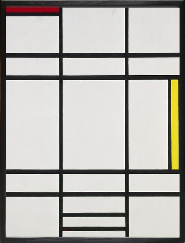 Rakuten - ピート モンドリアン 絵画 絵 ポスター アートパネル アートポスター モダン アート 複製画 版画 リトグラフ シルクスクリーン 絵画インテリア フレーム付き 北欧 おしゃれピエト・モンドリアン Composition with White, Red and Yellow, 1938-42