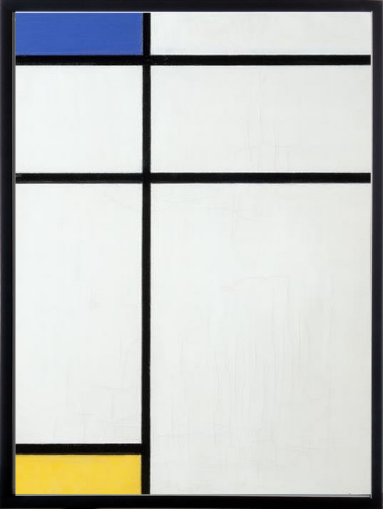 Rakuten - ピート モンドリアン 絵画 絵 ポスター アートパネル アートポスター モダン アート 複製画 版画 リトグラフ シルクスクリーン 絵画インテリア フレーム付き 北欧 おしゃれピエト・モンドリアン Composition Blue, Yellow and White, 1936