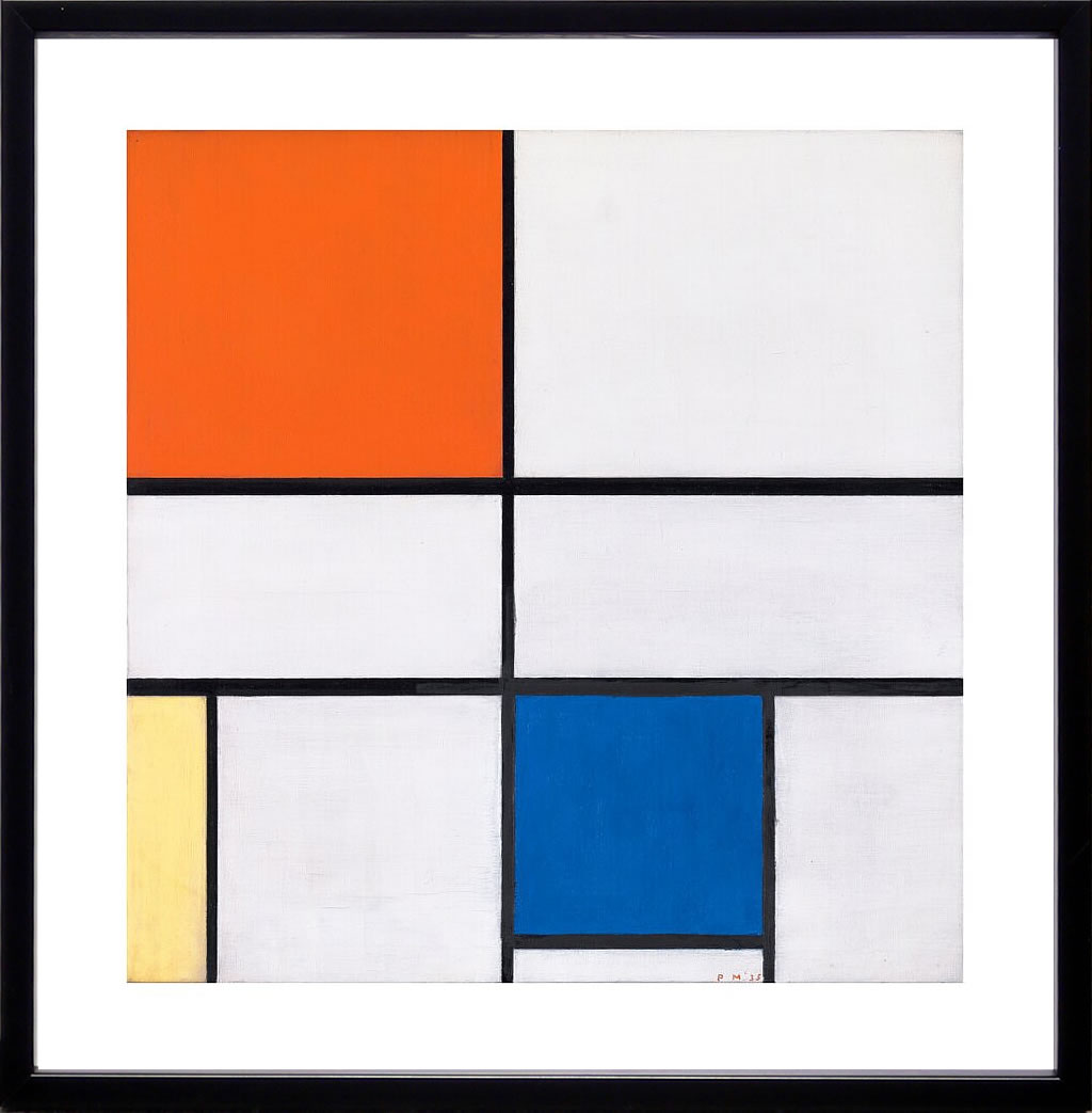 【ライセンスプリント】ピート モンドリアン 絵画 ポスター モダン アート 絵 版画 複製画 作品 リトグラフ シルクスクリーン アートパネル アートポスター インテリア フレーム付き 抽象画 壁掛け 北欧 おしゃれピエト モンドリアン Composition C(No.III)