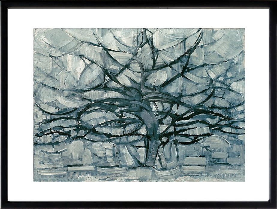 【ライセンスプリント】ピート モンドリアン 絵画 ポスター モダン アート 絵 版画 複製画 作品 リトグラフ シルクスクリーン アートパネル アートポスター インテリア フレーム付き 抽象画 壁掛け 北欧 おしゃれピエト モンドリアン Grey Tree,1911