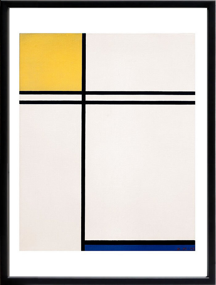 【ライセンスプリント】ピート モンドリアン 絵画 ポスター モダン アート 絵 版画 複製画 作品 リトグラフ シルクスクリーン アートパネル アートポスター インテリア フレーム付き 抽象画 壁掛け 北欧 おしゃれピエト モンドリアン Composition with Yellow Blue