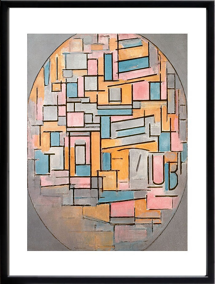 【ライセンスプリント】ピート モンドリアン 絵画 ポスター モダン アート 絵 版画 複製画 作品 リトグラフ シルクスクリーン アートパネル アートポスター インテリア フレーム付き 抽象画 壁掛け 北欧 おしゃれピエト モンドリアン Composition in Oval