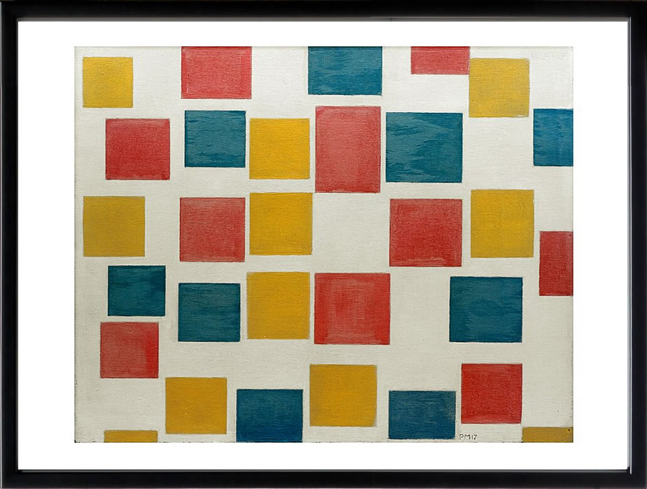 【ライセンスプリント】ピート モンドリアン 絵画 ポスター モダン アート 絵 版画 複製画 作品 リトグラフ シルクスクリーン アートパネル アートポスター インテリア フレーム付き 抽象画 壁掛け 北欧 おしゃれピエト モンドリアン Composition with Coloured