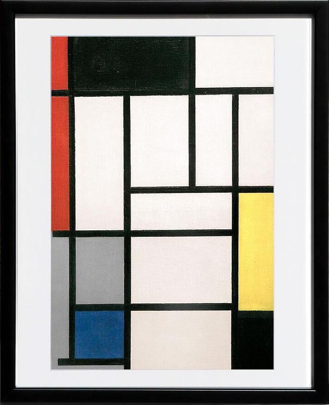 【ライセンスプリント】ピート モンドリアン 絵画 ポスター モダン アート 絵 版画 複製画 作品 リトグラフ シルクスクリーン アートパネル アートポスター インテリア フレーム付き 抽象画 壁掛け 北欧 おしゃれピエト モンドリアン Composition with Red,Black