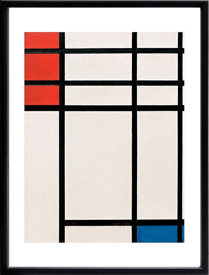 【ライセンスプリント】ピート モンドリアン 絵画 ポスター モダン アート 絵 版画 複製画 作品 リトグラフ シルクスクリーン アートパネル アートポスター インテリア フレーム付き 抽象画 壁掛け 北欧 おしゃれピエト モンドリアン Composition in Red,Blue