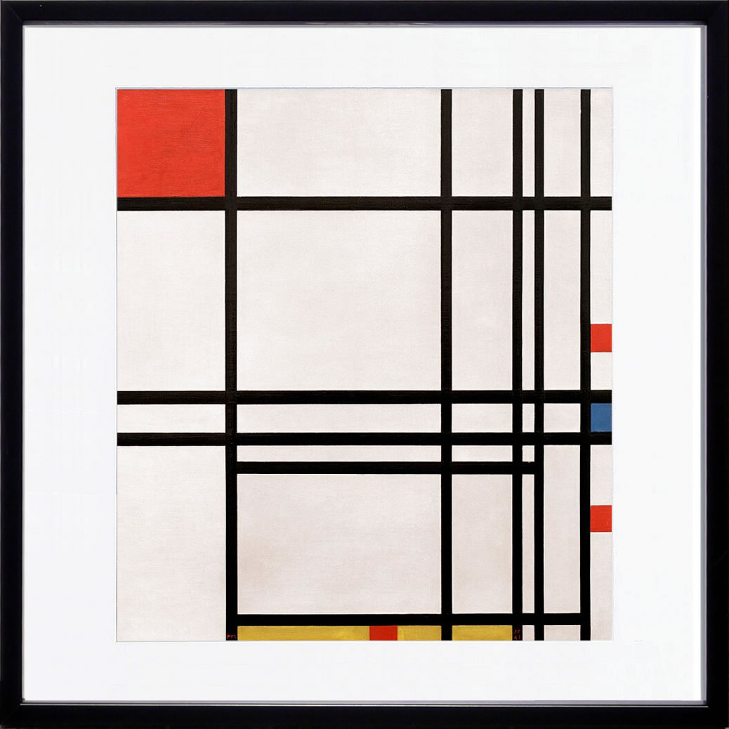 【ライセンスプリント】ピート モンドリアン 絵画 ポスター モダン アート 絵 版画 複製画 作品 リトグラフ シルクスクリーン アートパネル アートポスター インテリア フレーム付き 抽象画 壁掛け 北欧 おしゃれピエト モンドリアン Composition No.8,1939-42