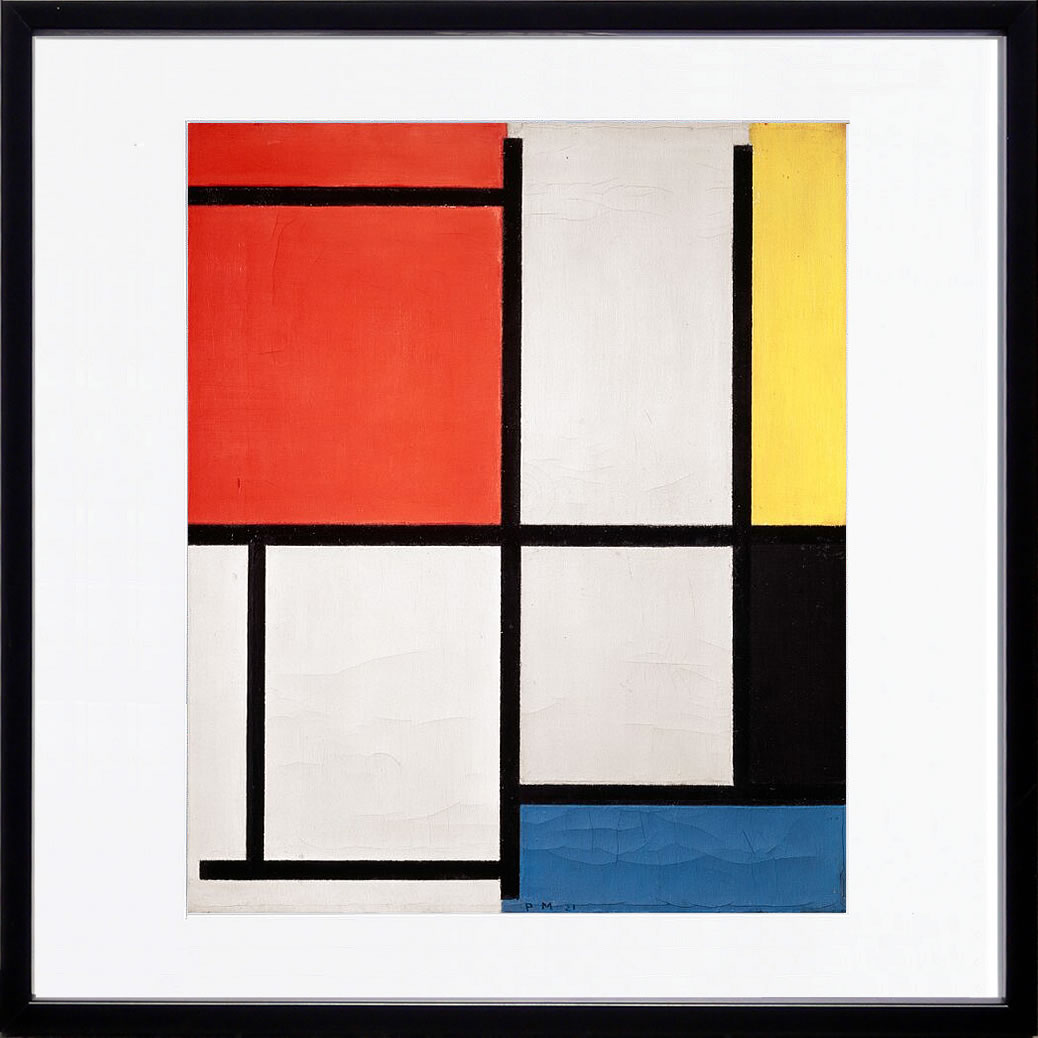 【ライセンスプリント】ピート モンドリアン 絵画 ポスター モダン アート 絵 版画 複製画 作品 リトグラフ シルクスクリーン アートパネル アートポスター インテリア フレーム付き 抽象画 壁掛け 北欧 おしゃれピエト モンドリアン Composition,1921