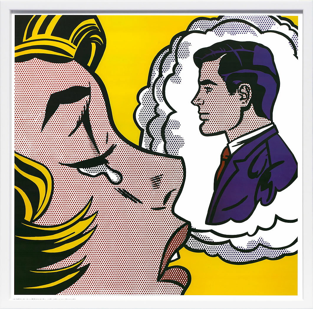 ロイ リキテンスタイン ポスター 絵画 アートパネル アートポスター ポップ アート 絵 複製画 版画 リトグラフ シルクスクリーン アートフレーム インテリア フレーム付き 壁掛け 北欧 おしゃれロイ・リキテンスタイン Thinking of Him, 1963