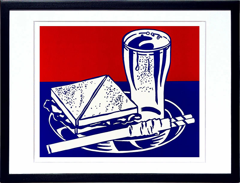 ロイ リキテンスタイン ポスター 絵画 アートパネル アートポスター ポップ アート 絵 複製画 版画 リトグラフ シルクスクリーン アートフレーム インテリア フレーム付き 壁掛け 北欧 おしゃれロイ・リキテンスタイン Sandwich and Soda, 1964