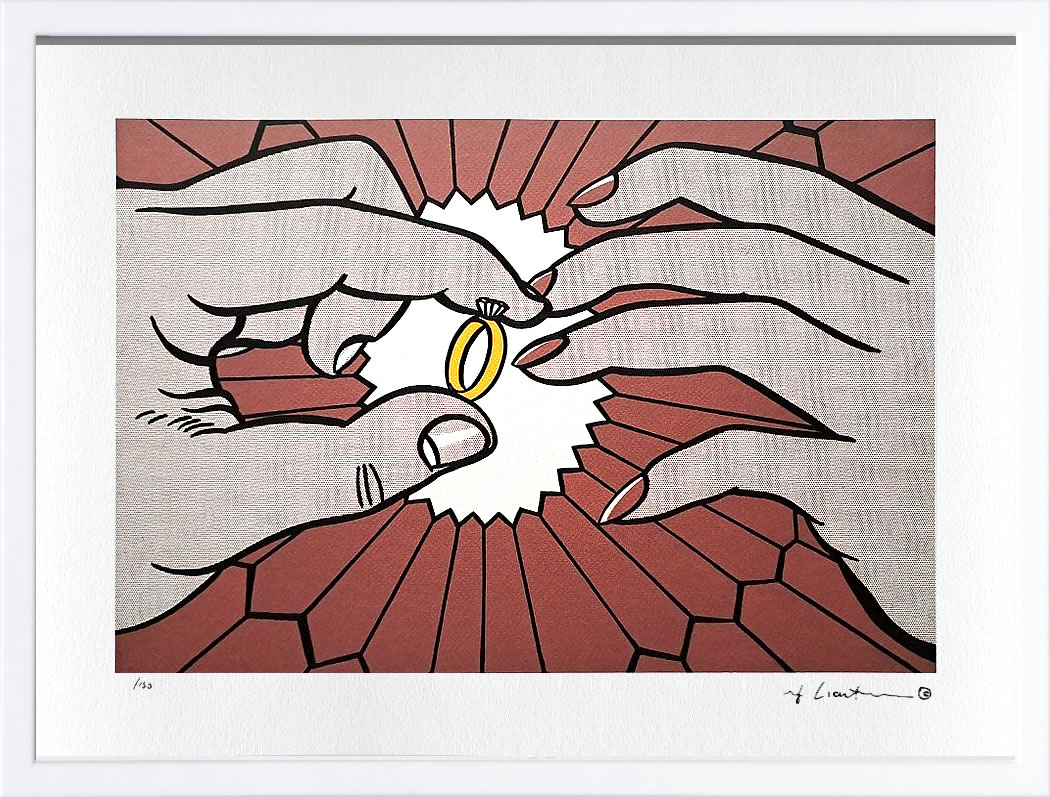 ロイ リキテンスタイン ポスター 絵画 アートパネル アートポスター ポップ アート 絵 複製画 版画 リトグラフ シルクスクリーン アートフレーム インテリア フレーム付き 壁掛け 北欧 おしゃれロイ・リキテンスタイン The Ring (Engagement)