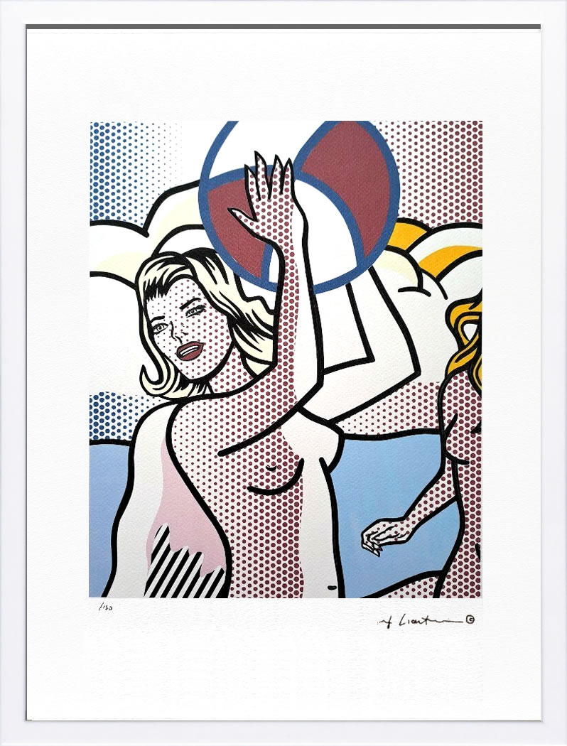 ロイ リキテンスタイン ポスター 絵画 アートパネル アートポスター ポップ アート 絵 複製画 版画 リトグラフ シルクスクリーン アートフレーム インテリア フレーム付き 壁掛け 北欧 おしゃれロイ・リキテンスタイン Nude with a Beach Ball