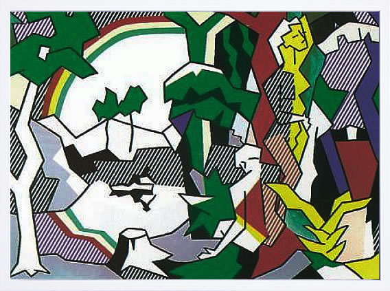 ロイ リキテンスタイン ポスター 絵画 アートパネル アートポスター ポップ アート 絵 複製画 版画 リトグラフ シルクスクリーン アートフレーム インテリア フレーム付き 壁掛け 北欧 おしゃれロイ・リキテンスタイン Landscape with Figures, 1980