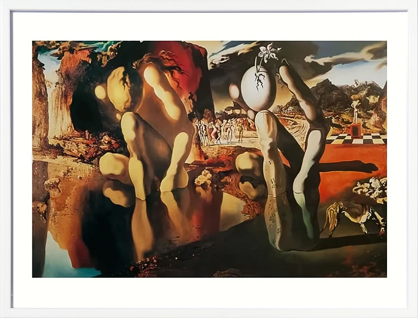 【ライセンスプリント】サルバドール ダリ リトグラフ 版画 絵画 ポスター アートパネル モダン アート 絵 複製画 抽象画 作品 シルクスクリーン アートフレーム インテリア フレーム付き 壁掛け 北欧 おしゃれ 大きいサルヴァドール・ダリ Metamorphosis of Narcissus